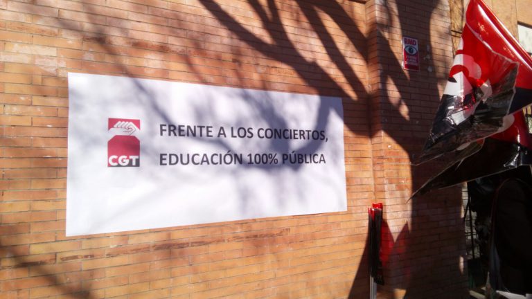 Con el lema No a los conciertos en Educación, CGT ha llevado a cabo concentraciones en todas las provincias andaluzas.