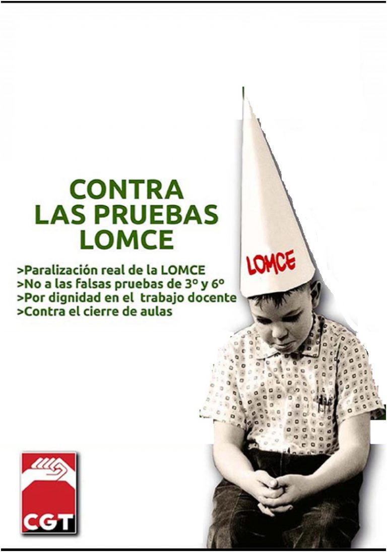 La CGT exige a la Consejería de Educación de la Junta de Andalucía que paralice la realización de las pruebas de reválida en Primaria