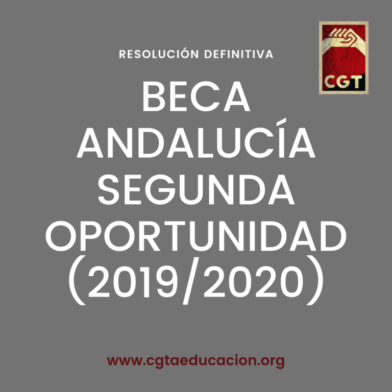 Resolución definitiva de la Beca Andalucía Segunda Oportunidad para el curso 2019/2020