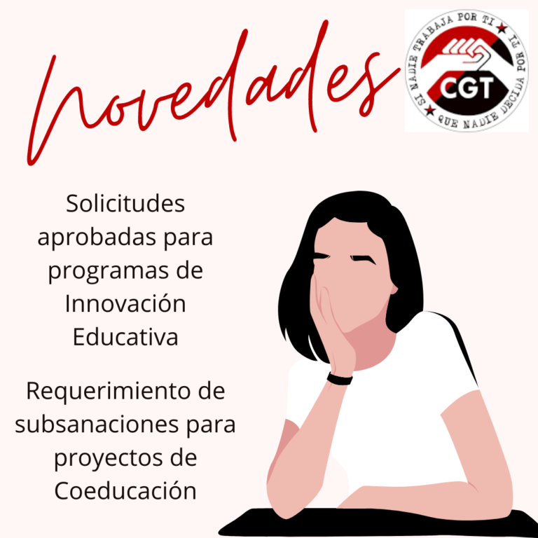 Solicitudes aprobadas para programas de Innovación Educativa y requerimiento de subsanaciones para proyectos de Coeducación y premios Rosa Regás