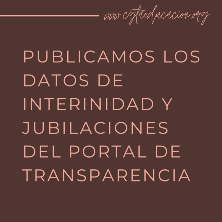Publicamos los datos de interinidad y jubilaciones del Portal de Transparencia