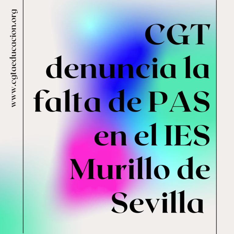 CGT denuncia la falta de PAS en el IES Murillo de Sevilla