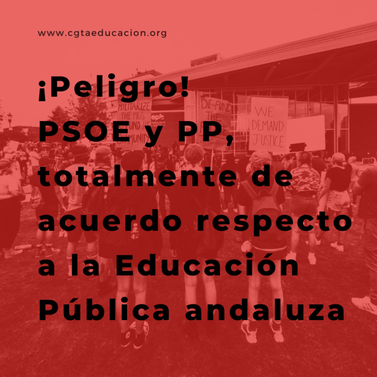 ¡Peligro! PSOE y PP, totalmente de acuerdo respecto a la Educación Pública andaluza