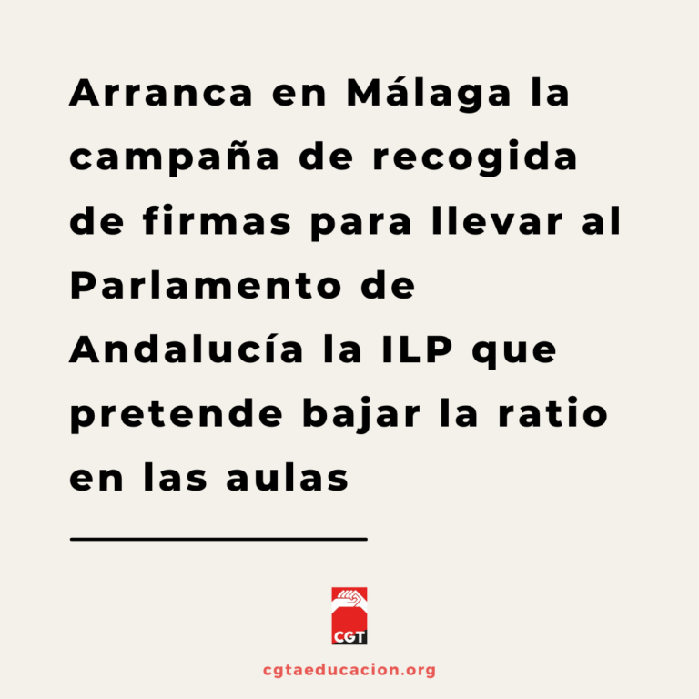 Arranca en Málaga la campaña de recogida de firmas para llevar al Parlamento de Andalucía la ILP que pretende bajar la ratio en las aulas