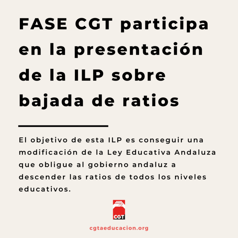 FASE CGT participa en la presentación de la ILP sobre bajada de ratios