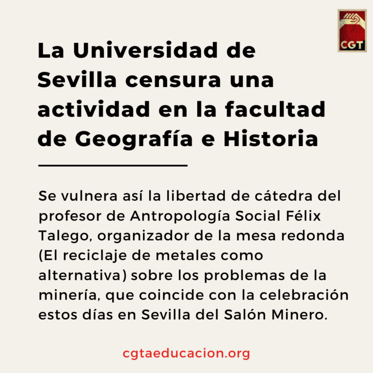 La Universidad de Sevilla censura una actividad  en la facultad de Geografía e Historia