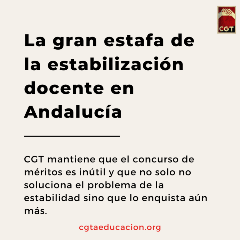 La gran estafa de la estabilización docente en Andalucía