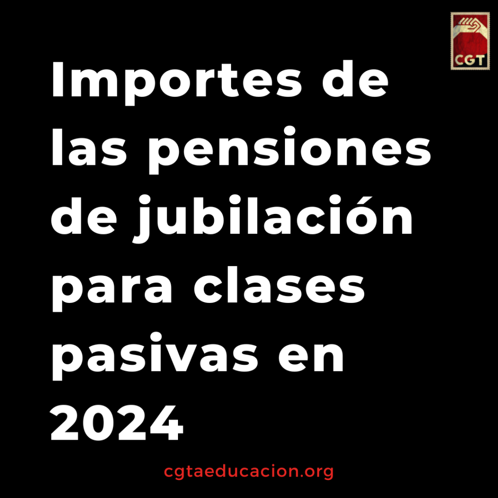 Importes de las pensiones de jubilación para clases pasivas en 2024