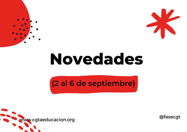 Novedades (semana del 2 al 6 de septiembre)