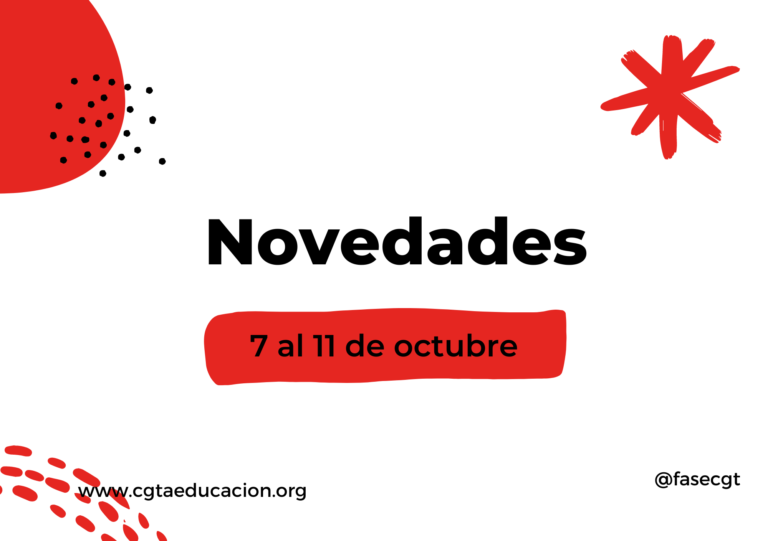 Novedades (del 7 al 11 de octubre)