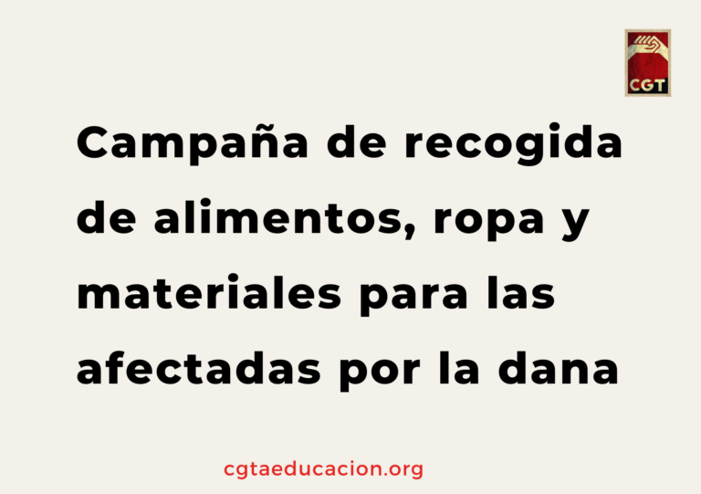 Campaña de recogida de alimentos, ropa y materiales para las afectadas por la dana