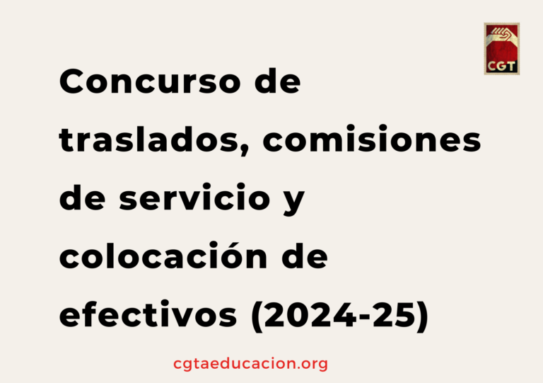 Concurso de traslados, comisiones de servicio y colocación de efectivos (2024-25)