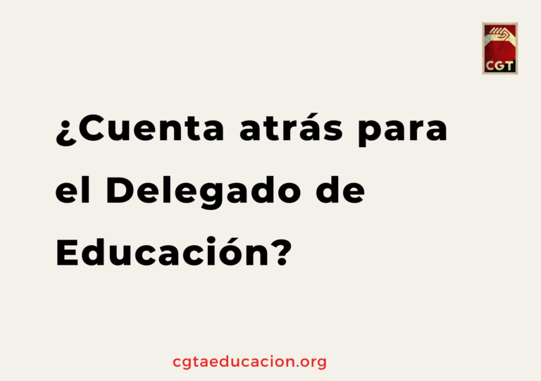 ¿Cuenta atrás para el Delegado de Educación?