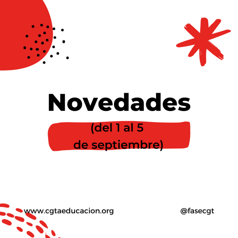 Novedades (del 1 al 5 de septiembre)