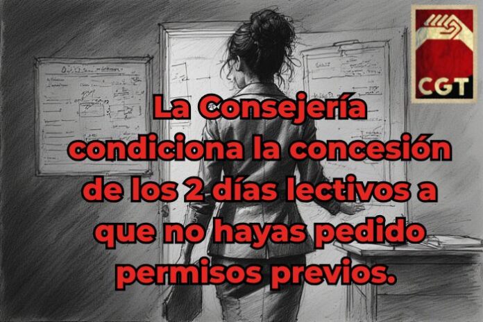 La consejería de educación no aumenta los días de asuntos propios, los redistribuyen