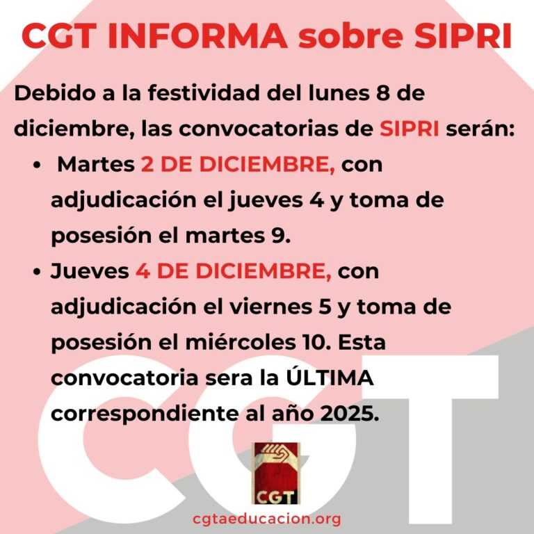 información SIPRI interinos Junta de Andalucía educación