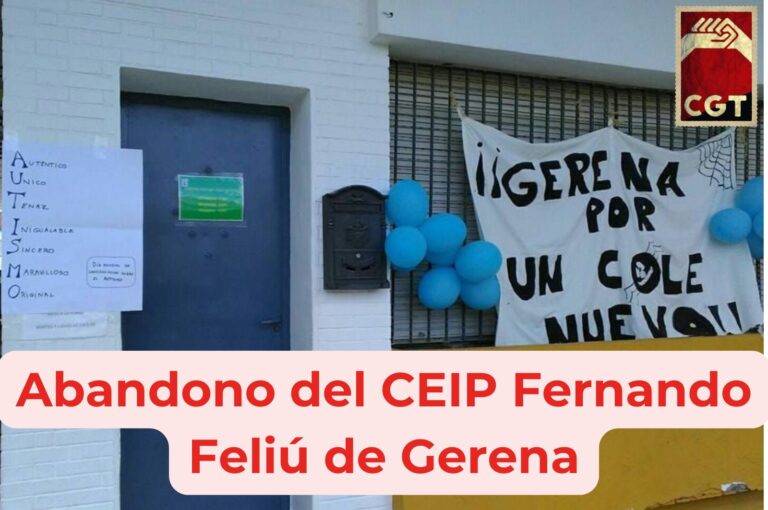 Abandono del CEIP Fernando Feliú de Gerena por parte de la consejería de educación