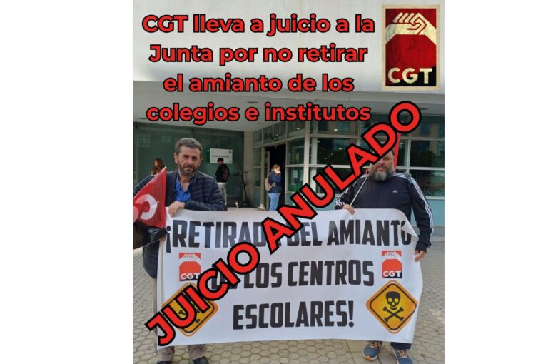 CGT lleva a juicio a la Junta por no retirar el amianto de los colegios e institutos, pero la jueza quiere incluir en la causa a la Apae y los consistorios.