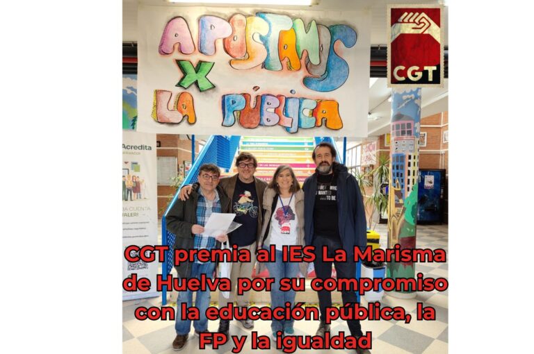 IES La Marisma de Huelva por su compromiso con la educación pública