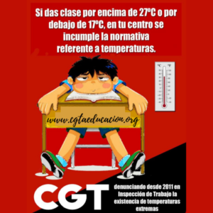 CGT denuncia a la Consejería de educación por no cumplir la ley climática.